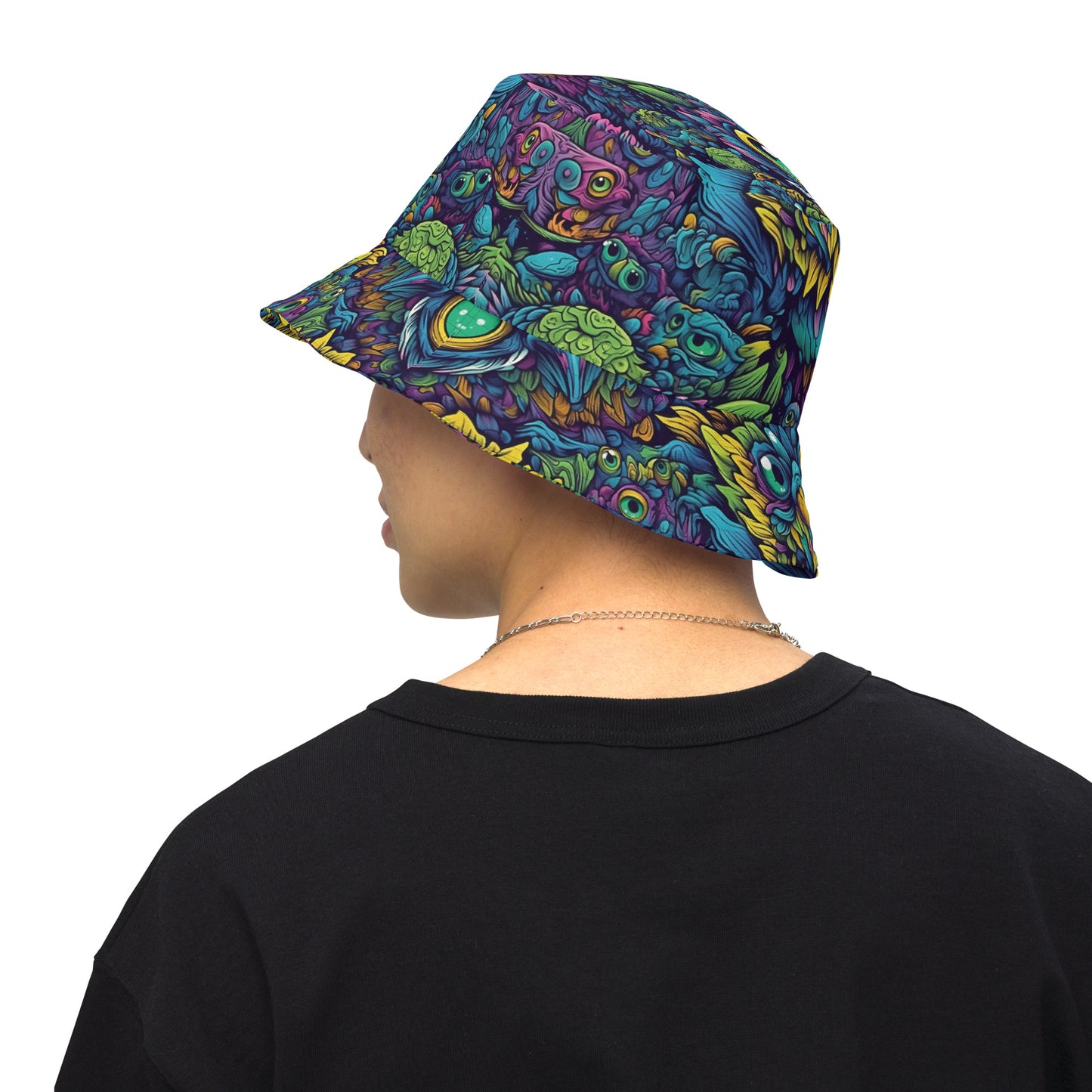 Trippy Owl Reversible Bucket Hat