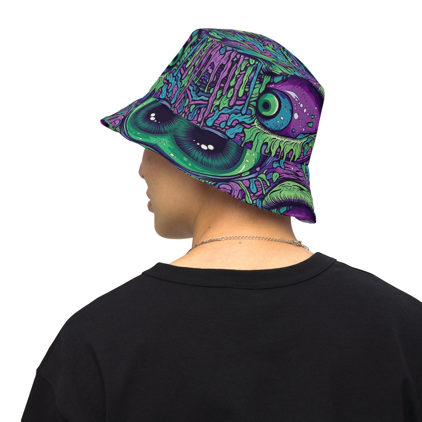 Trippy third eye Reversible bucket hat