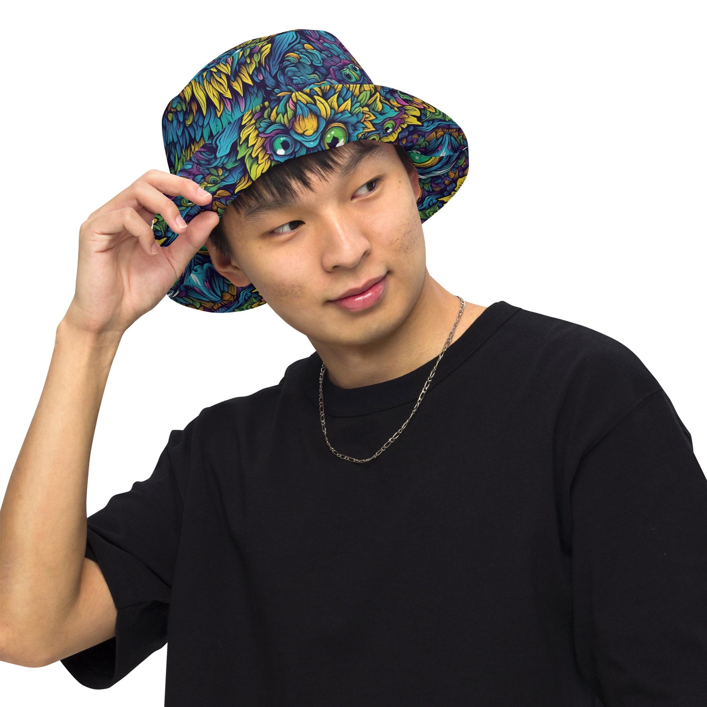 Trippy Owl Reversible Bucket Hat