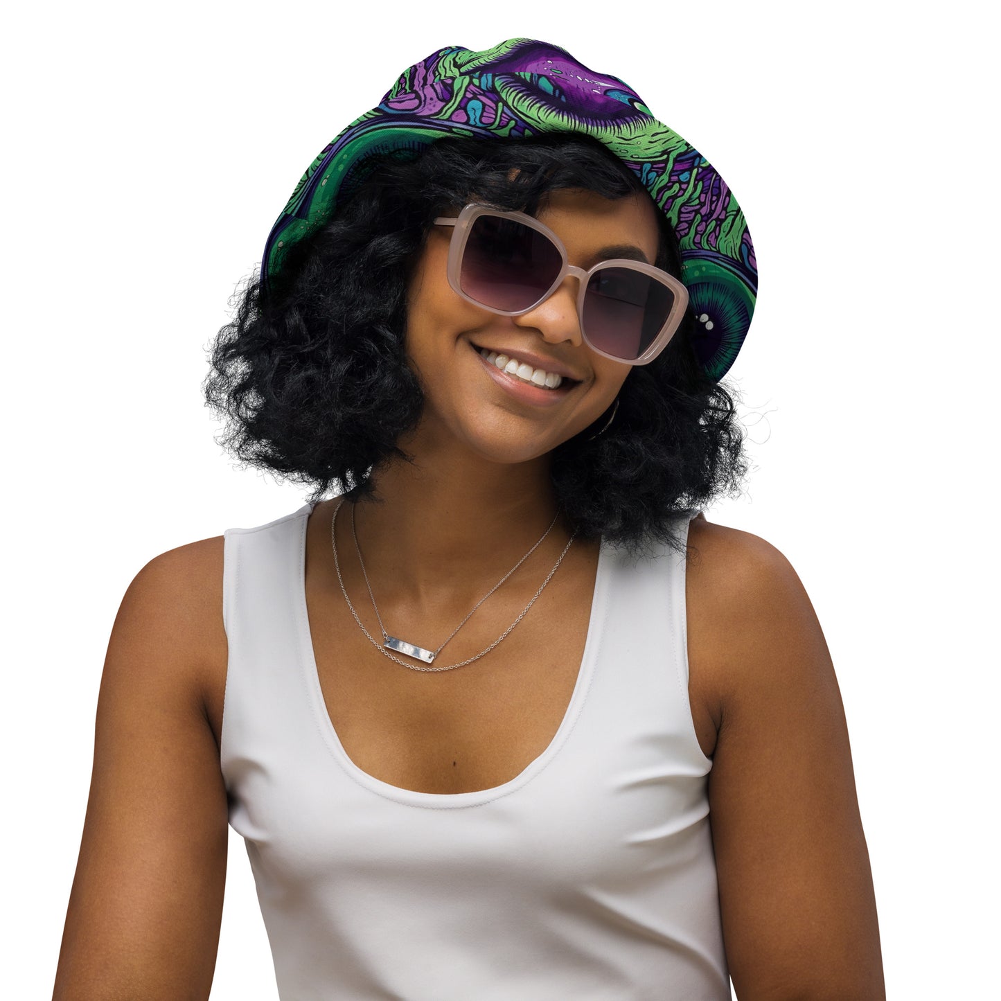 Trippy third eye Reversible bucket hat