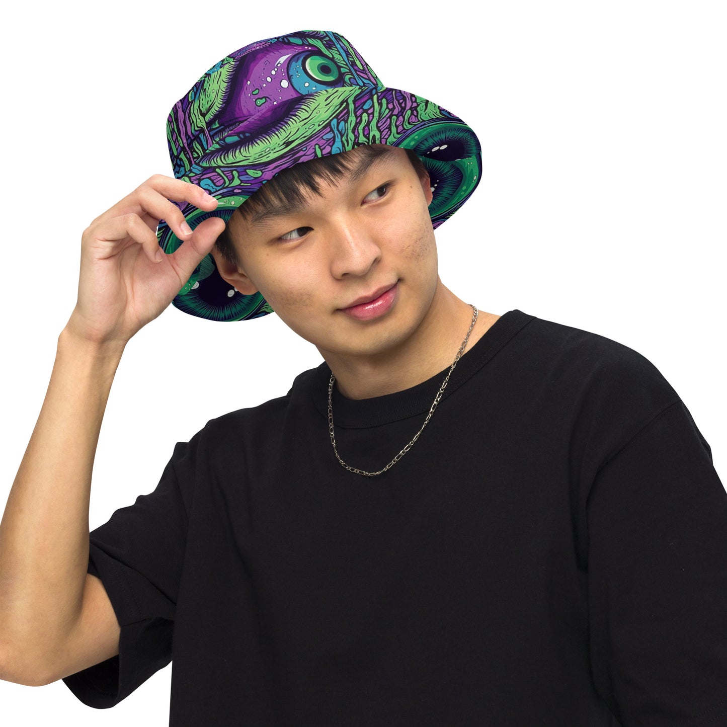 Trippy third eye Reversible bucket hat