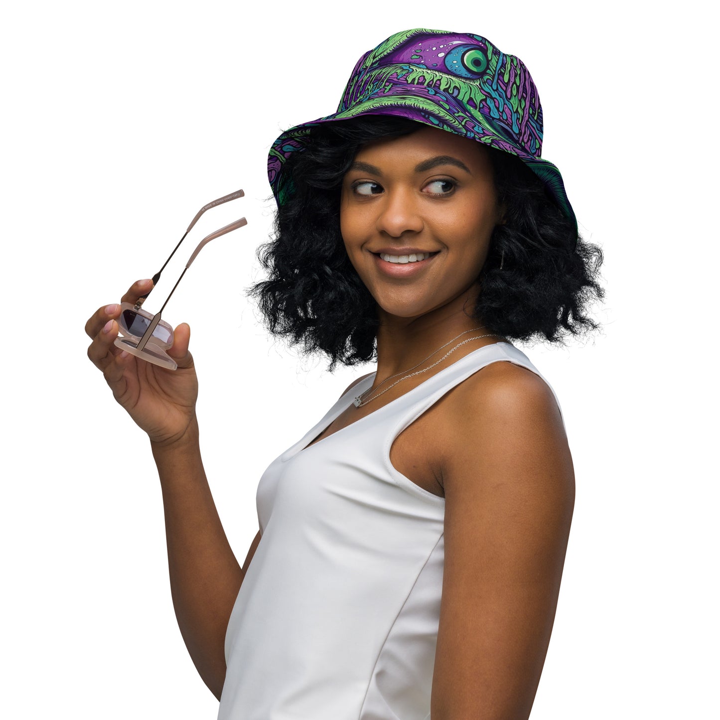 Trippy third eye Reversible bucket hat