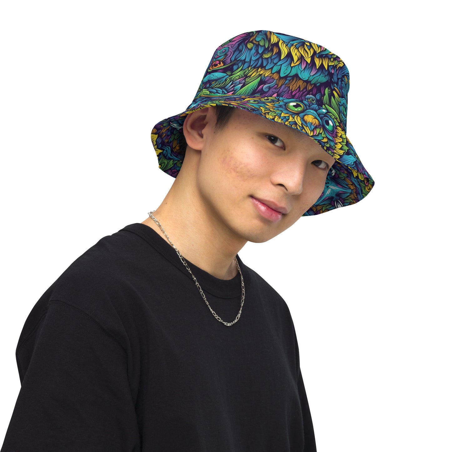 Trippy Owl Reversible Bucket Hat