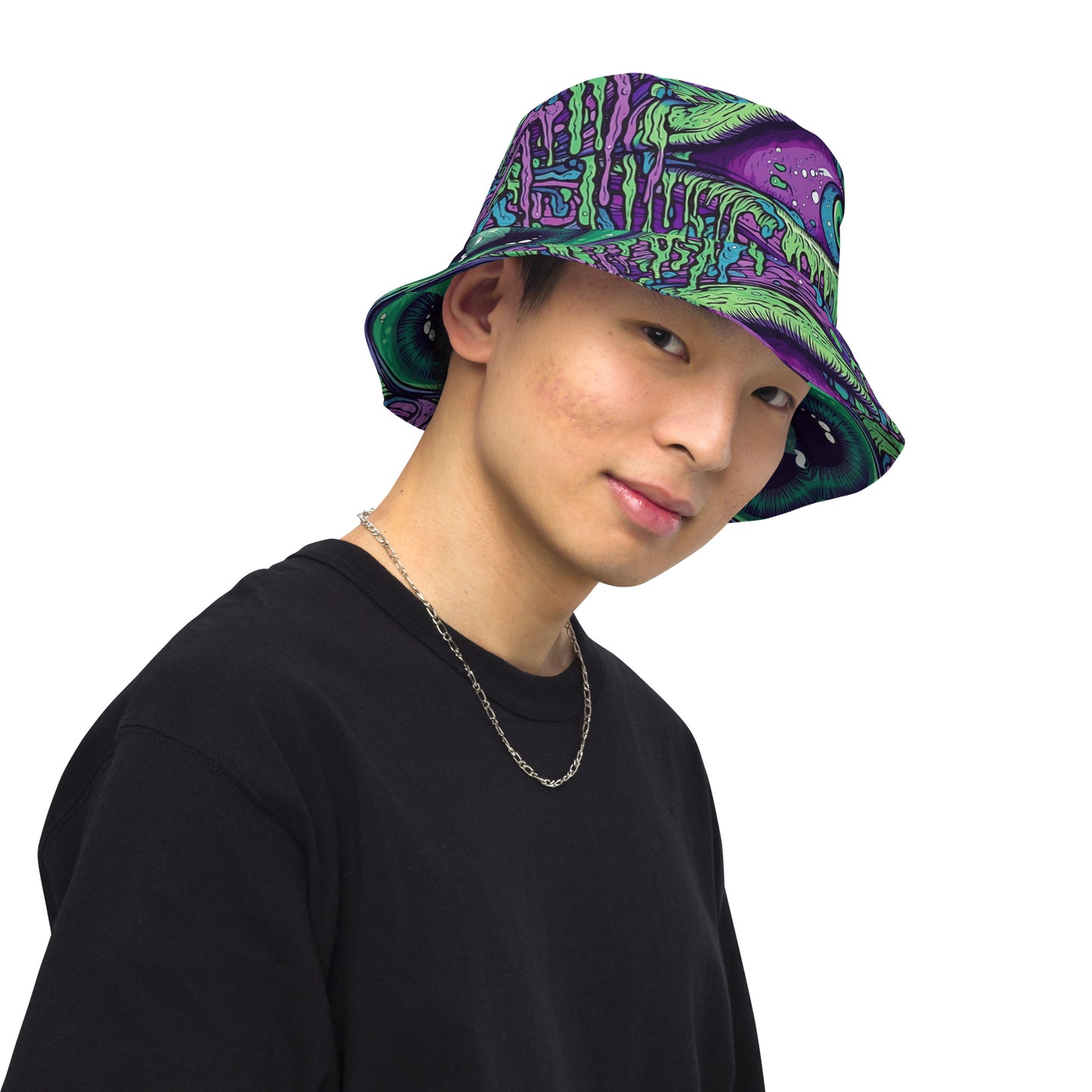 Trippy third eye Reversible bucket hat