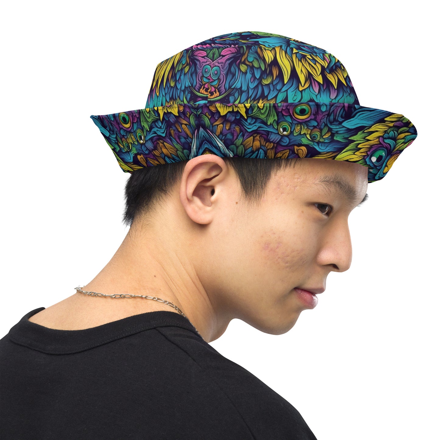 Trippy Owl Reversible Bucket Hat