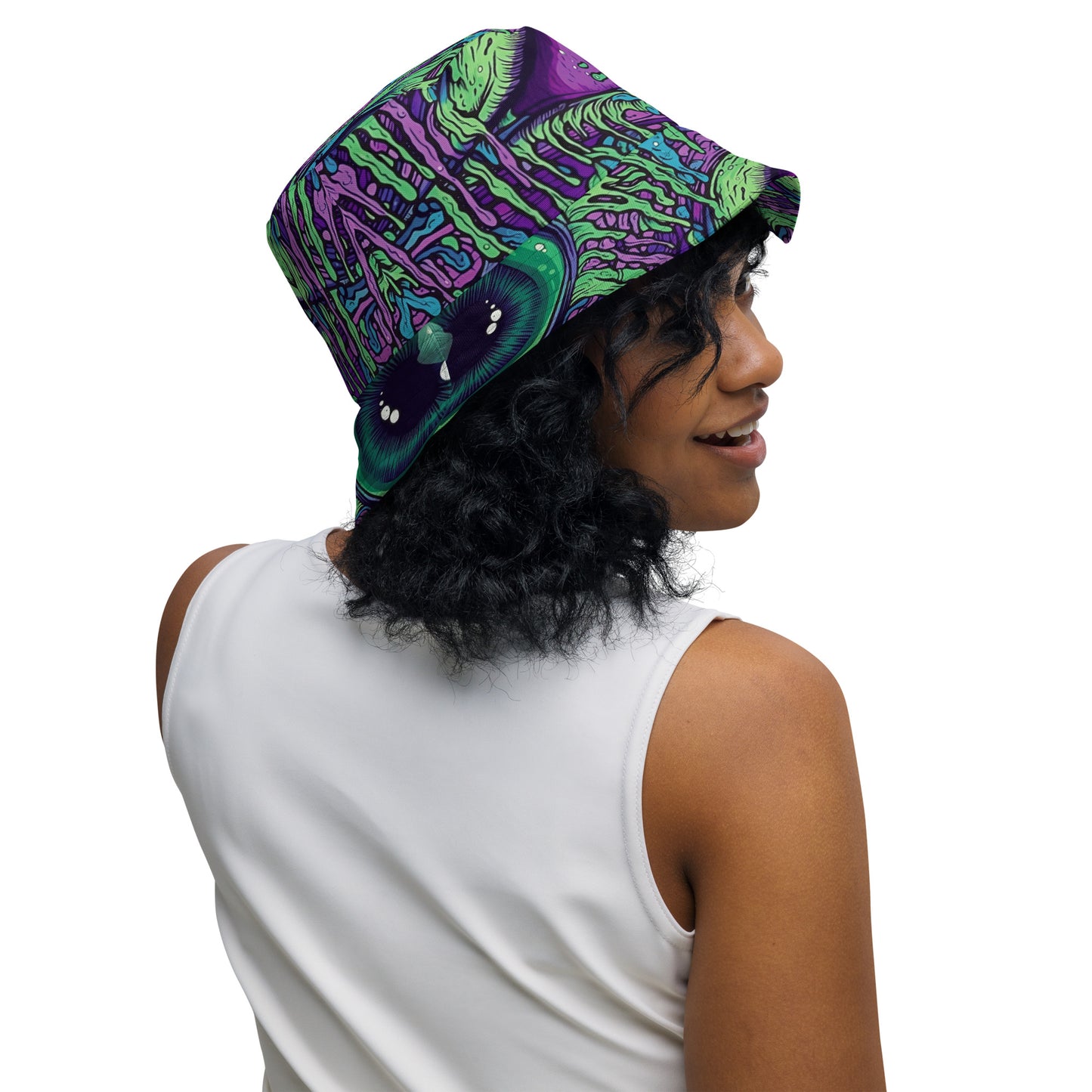 Trippy third eye Reversible bucket hat