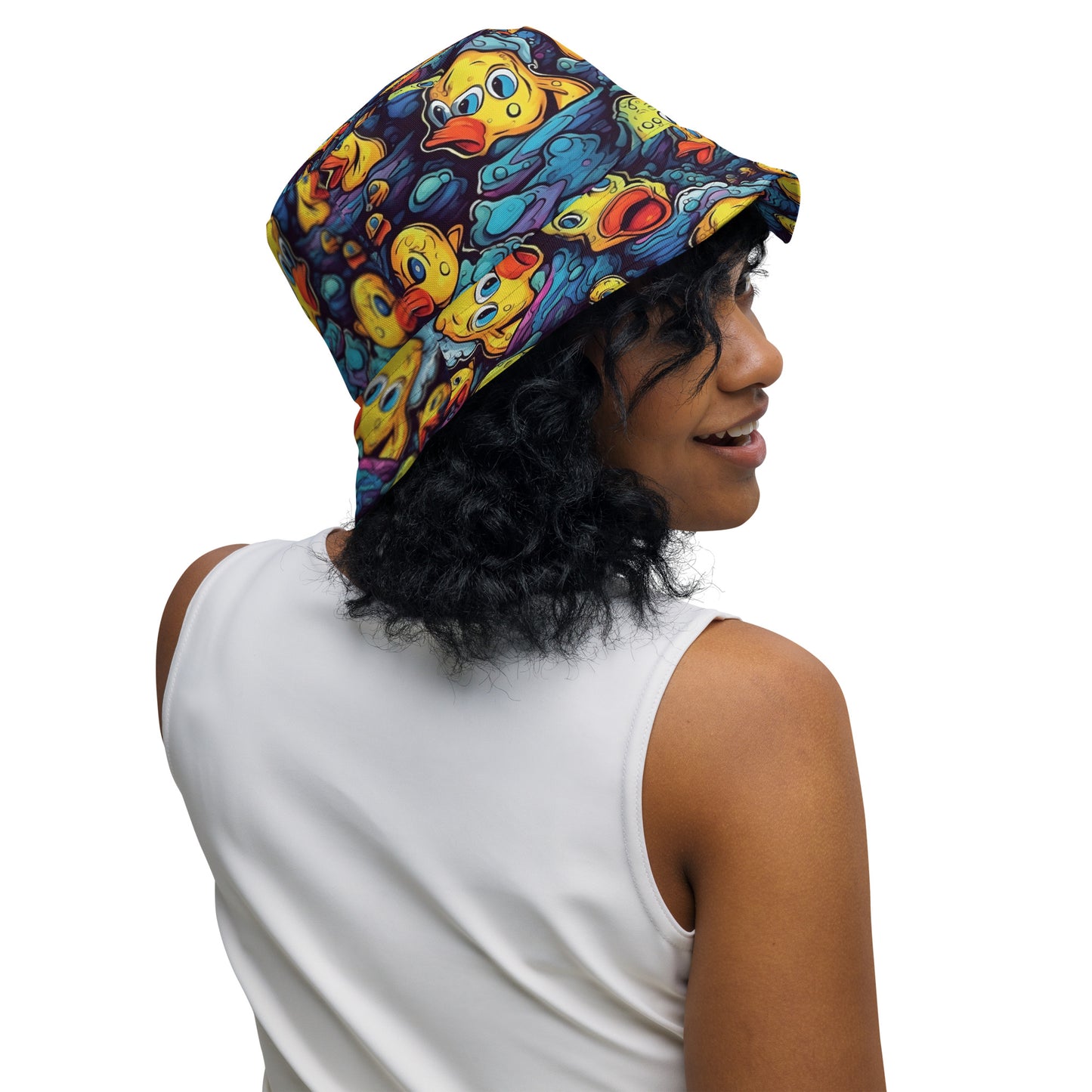 Trippy Rubber Ducky Reversible bucket hat