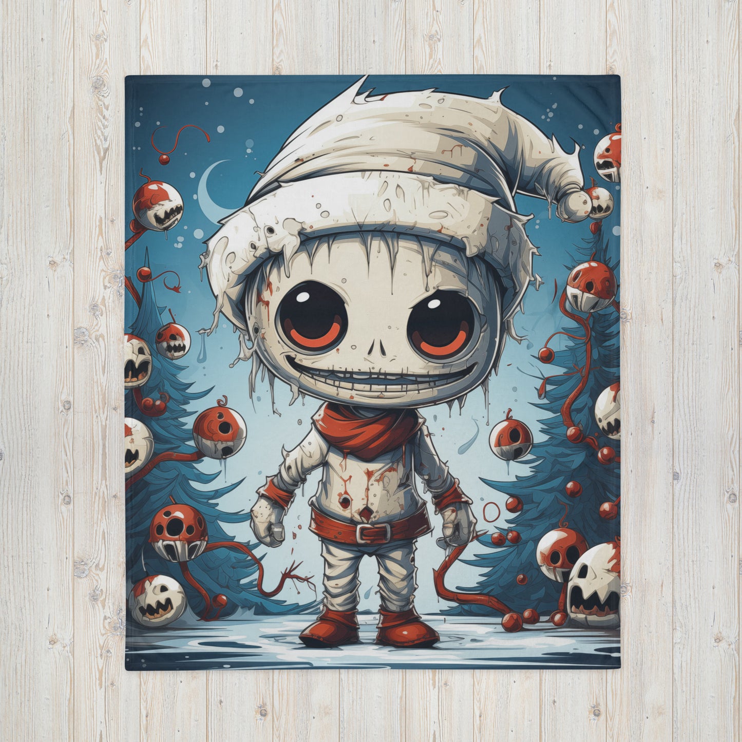 Little Scary Christmas Throw Blanket