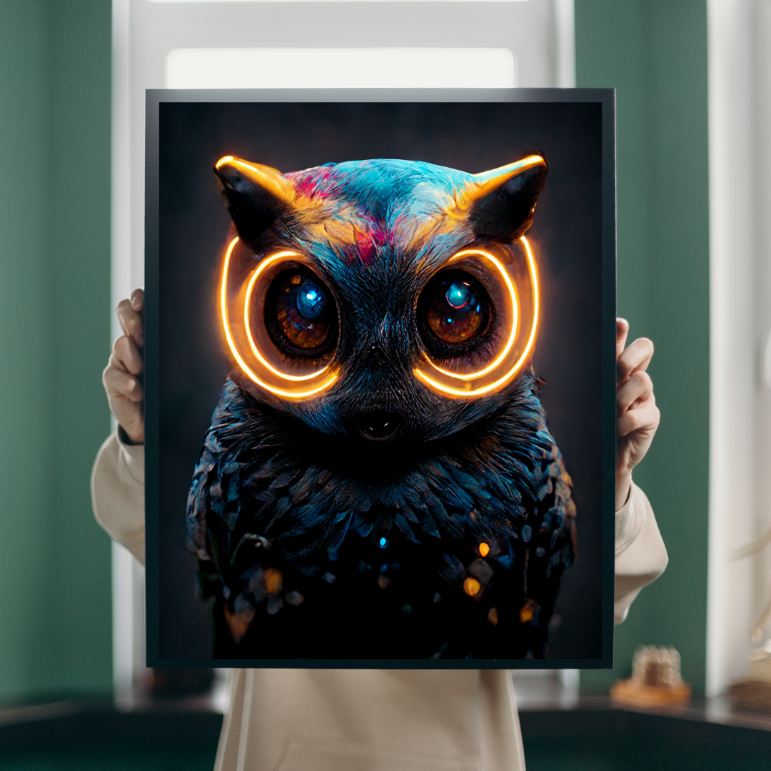 Electro owl 1.0 Metal Print Wall Art