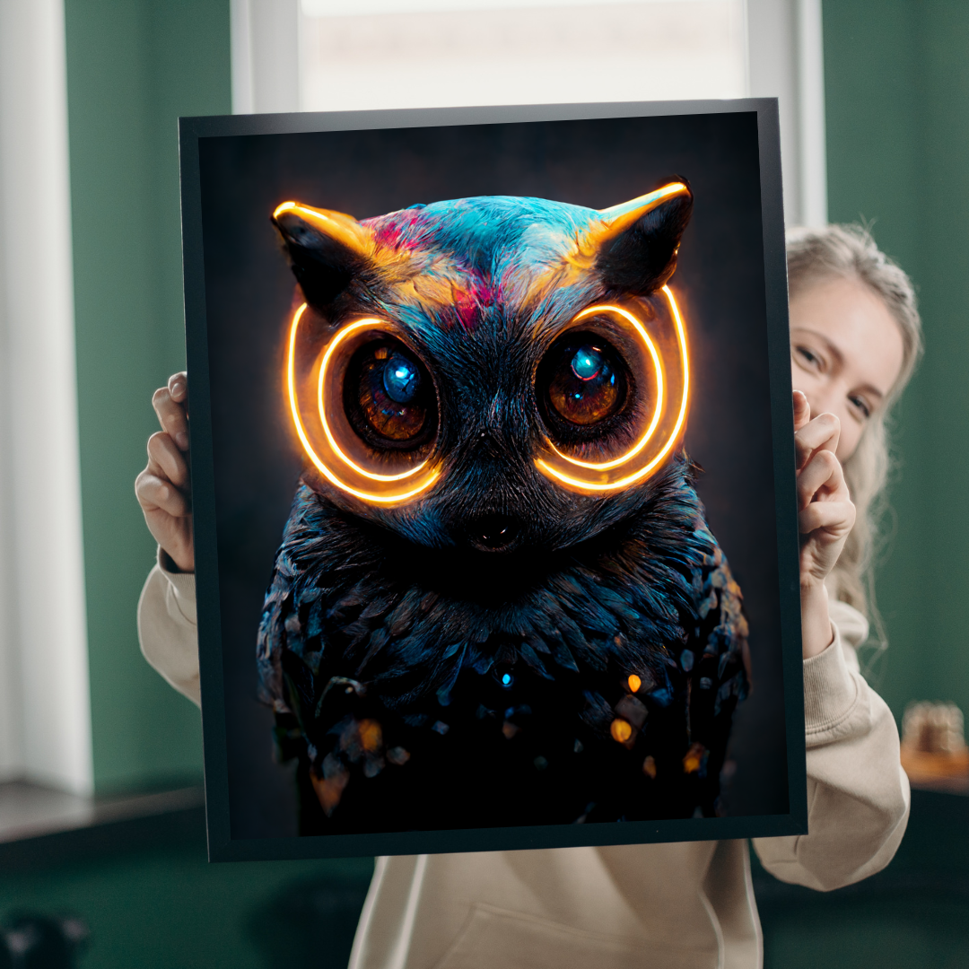 Electro owl 1.0 Metal Print Wall Art