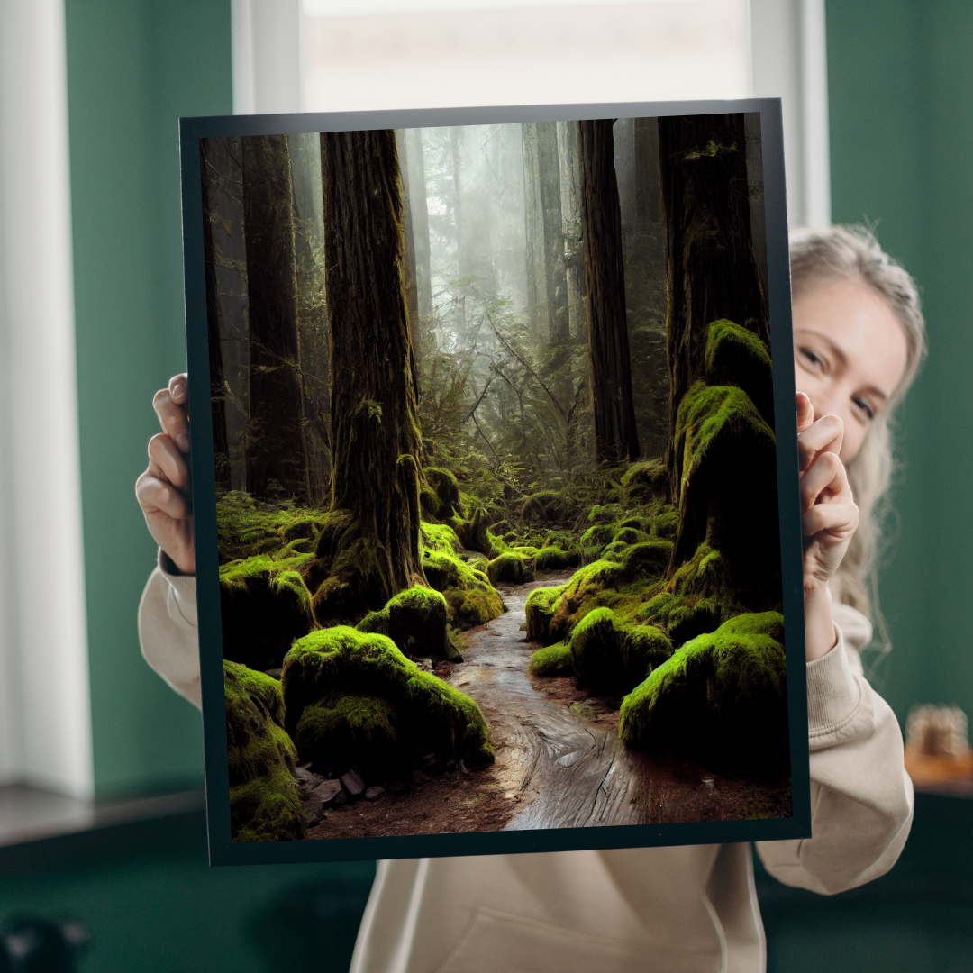 Mossy Redwood Forest 1.0 Metal Print Wall Art