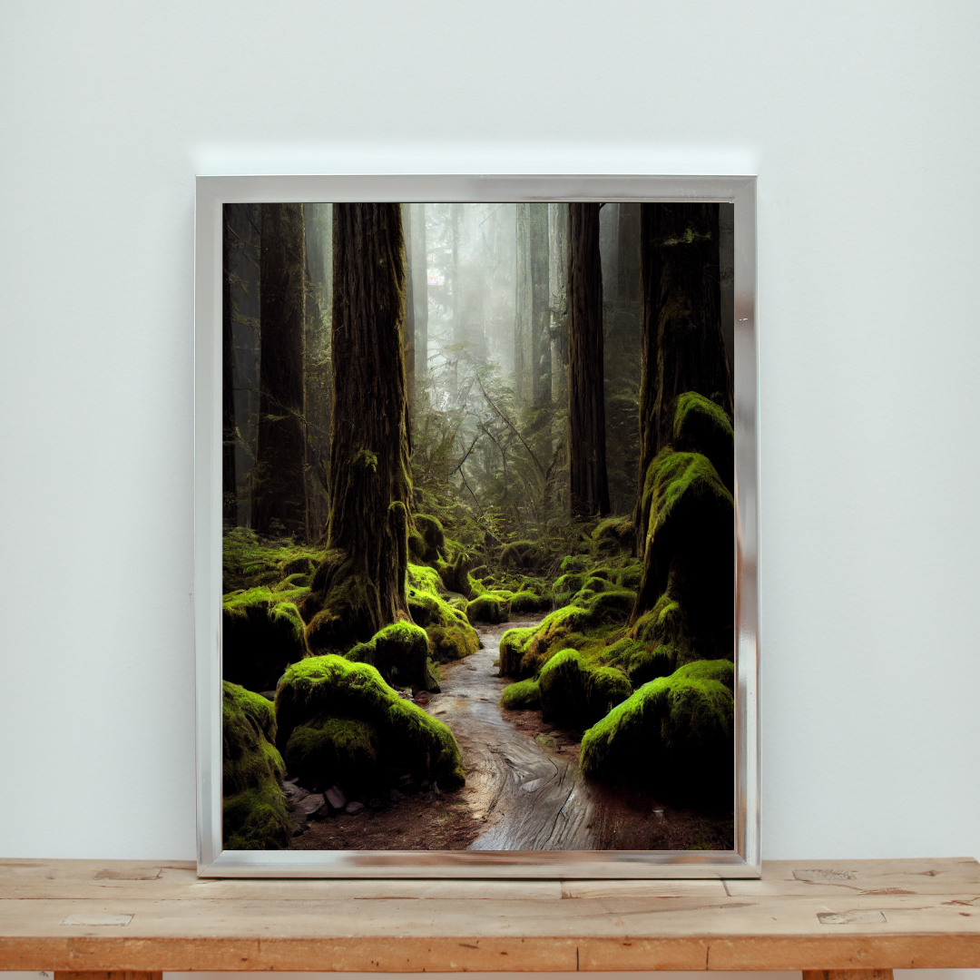 Mossy Redwood Forest 1.0 Metal Print Wall Art