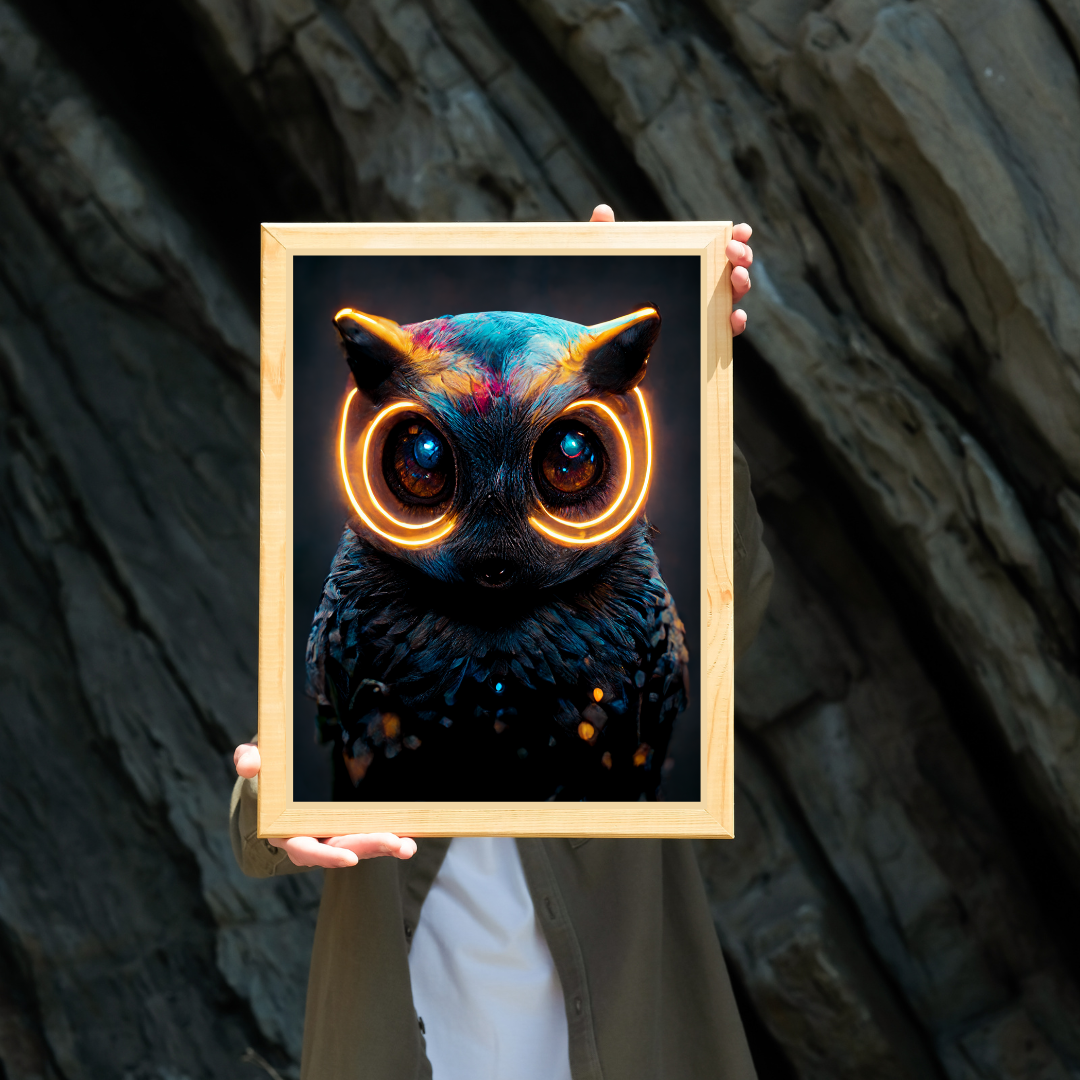 Electro owl 1.0 Metal Print Wall Art