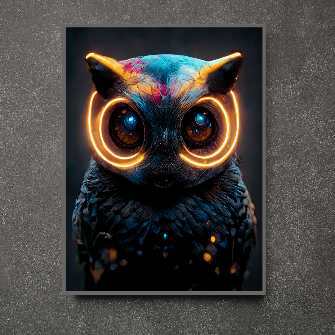 Electro owl 1.0 Metal Print Wall Art