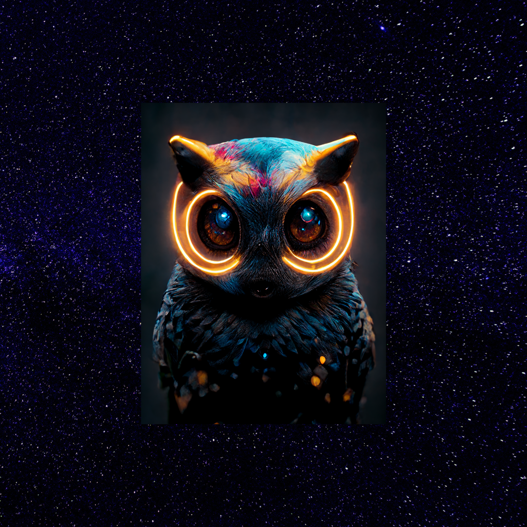 Electro owl 1.0 Metal Print Wall Art