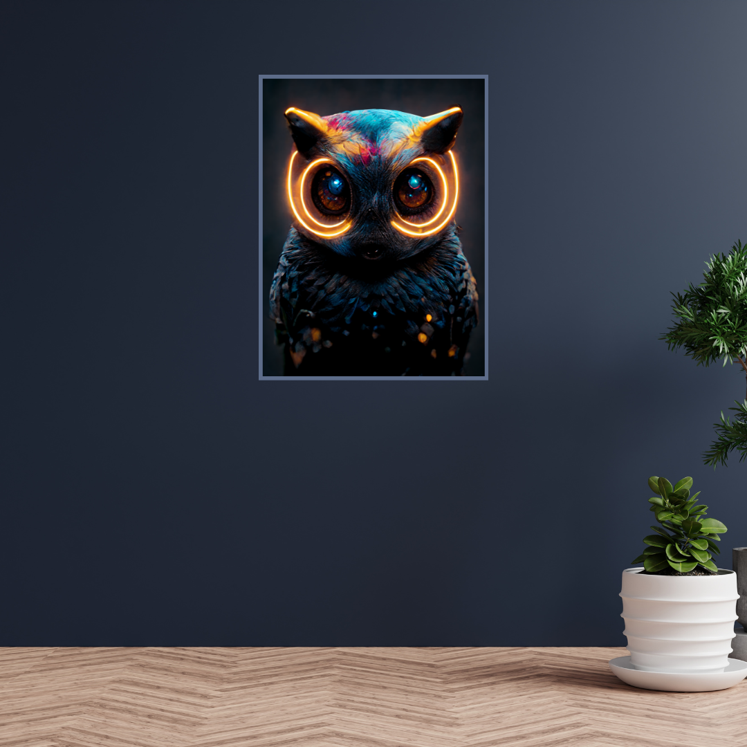 Electro owl 1.0 Metal Print Wall Art