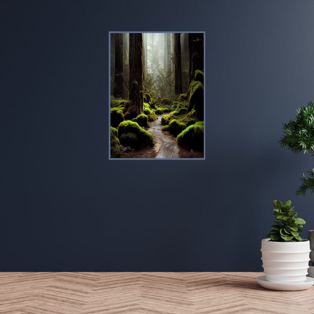 Mossy Redwood Forest 1.0 Metal Print Wall Art