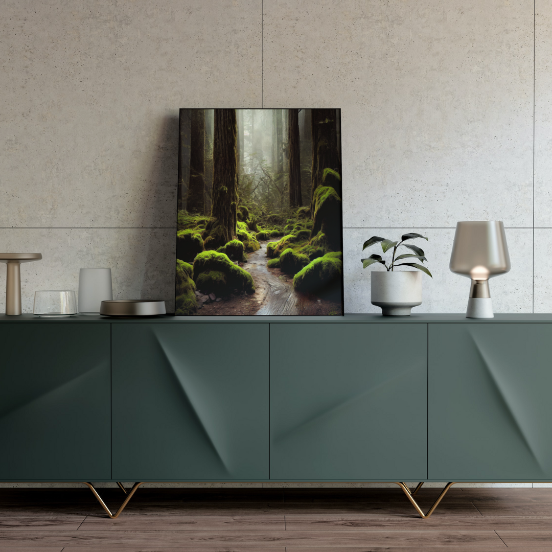 Mossy Redwood Forest 1.0 Metal Print Wall Art