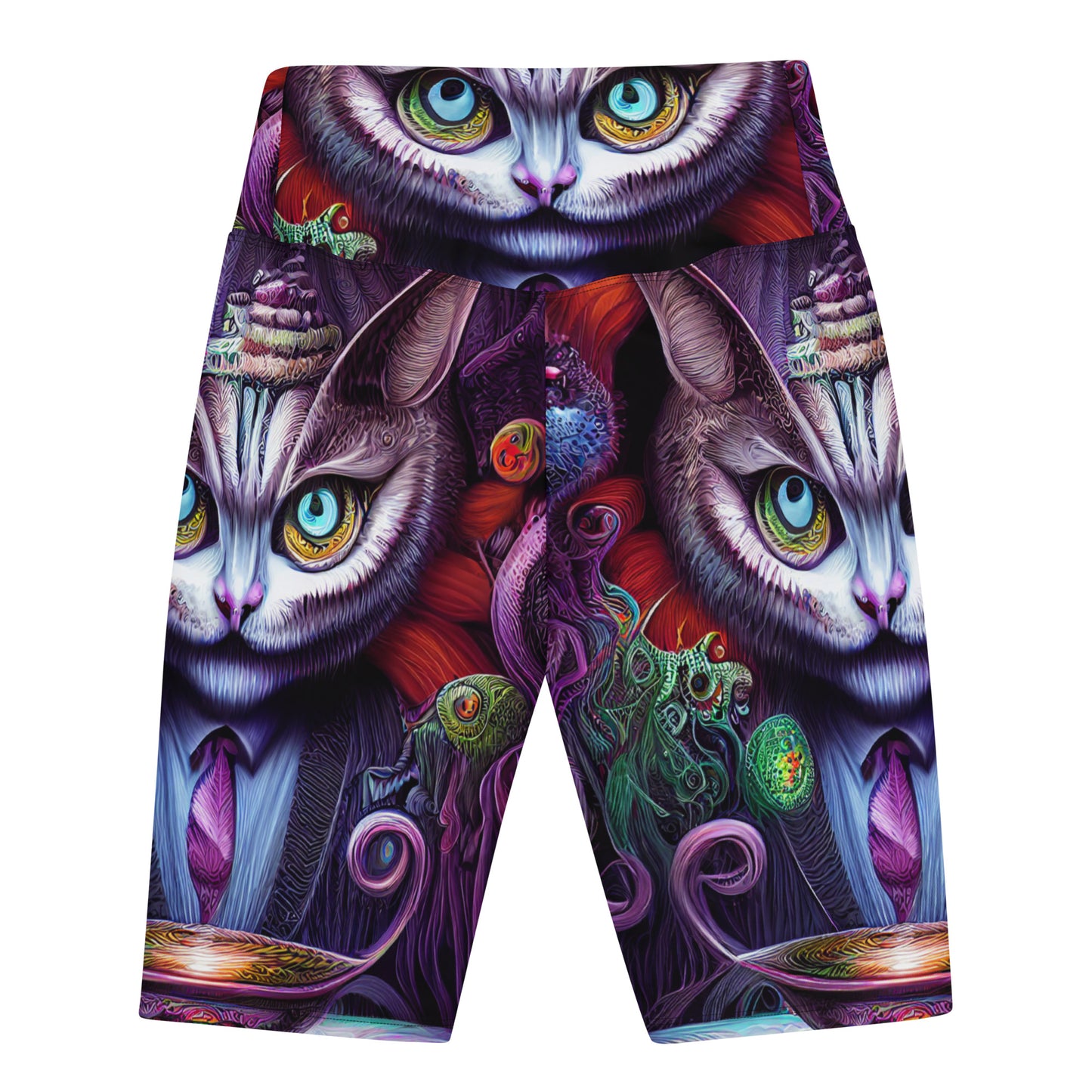 Cheshire Cat in Wonderland 1.0 Biker Shorts