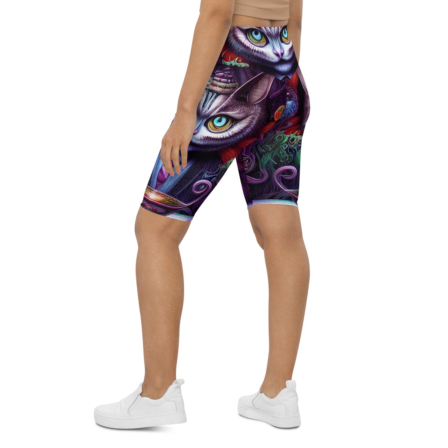 Cheshire Cat in Wonderland 1.0 Biker Shorts