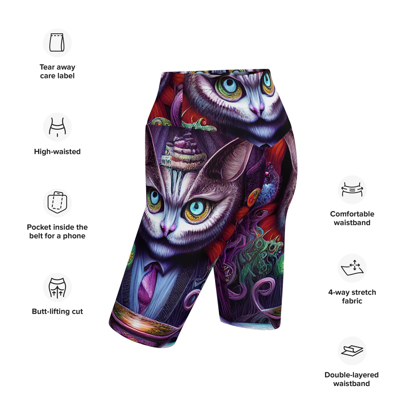 Cheshire Cat in Wonderland 1.0 Biker Shorts