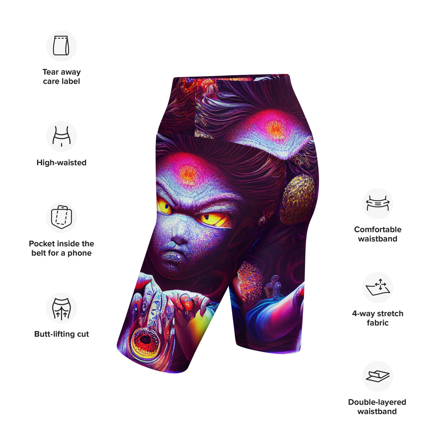 Super Saiyan in Wonderland 1.0 Biker Shorts