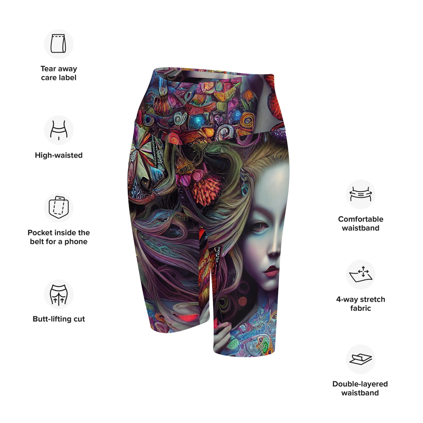 Alice in Wonderland Trippy 1.0 Biker Shorts