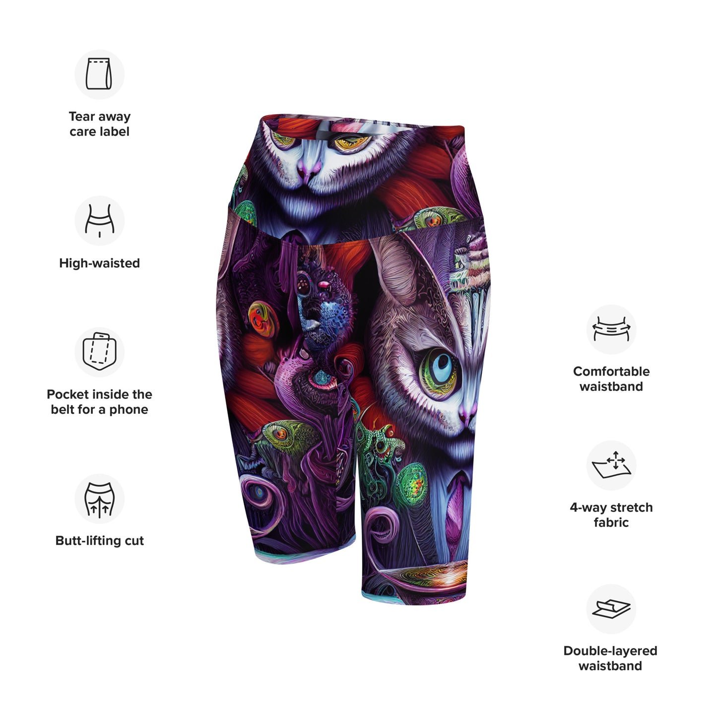 Cheshire Cat in Wonderland 1.0 Biker Shorts