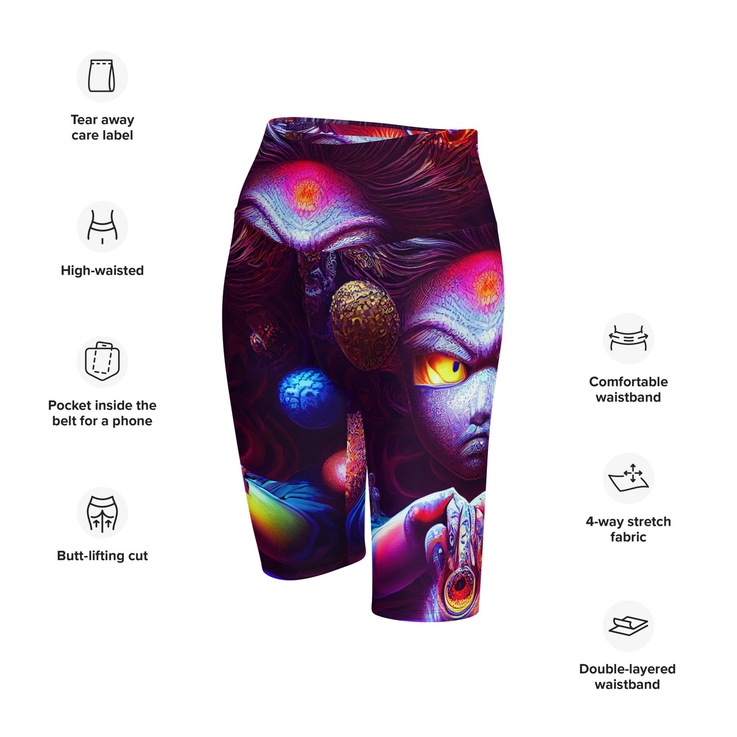 Super Saiyan in Wonderland 1.0 Biker Shorts