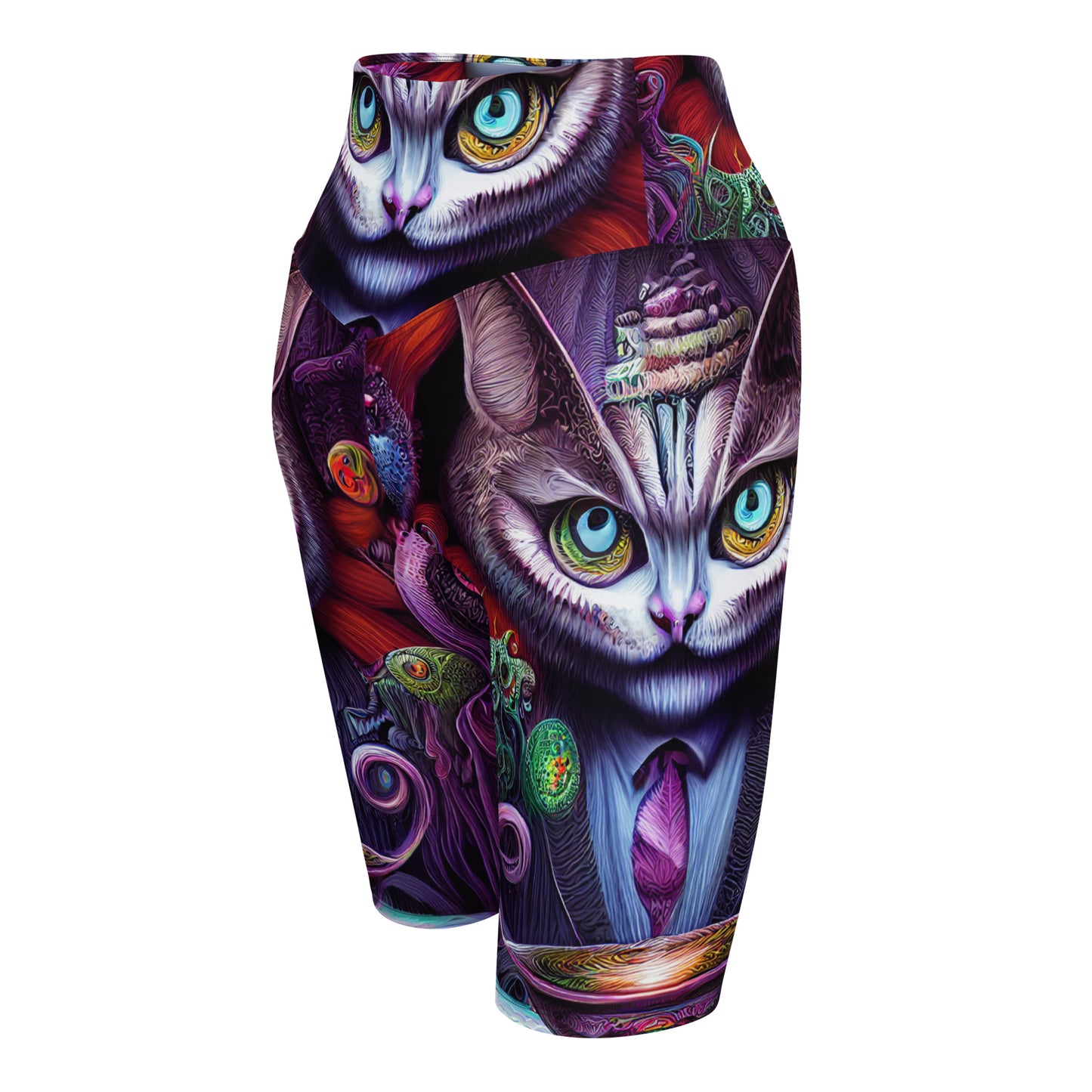 Cheshire Cat in Wonderland 1.0 Biker Shorts