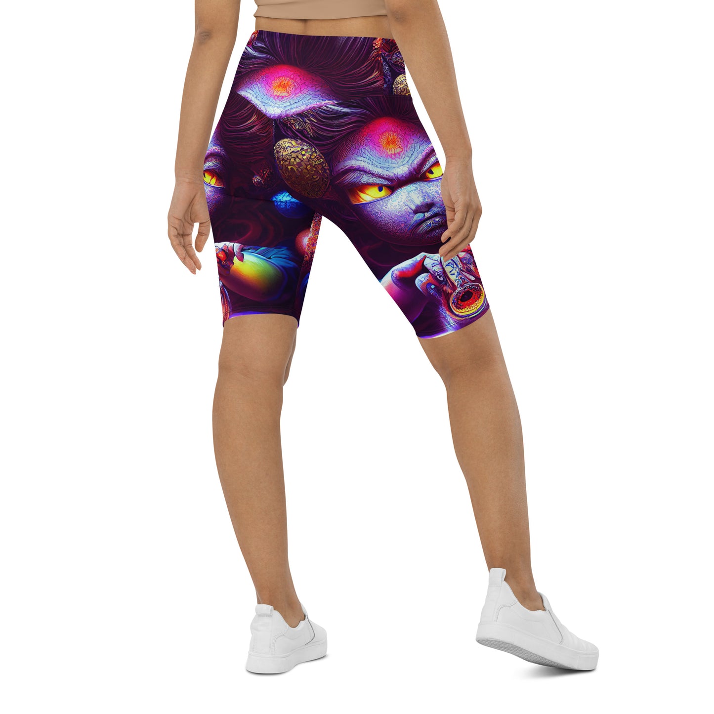 Super Saiyan in Wonderland 1.0 Biker Shorts