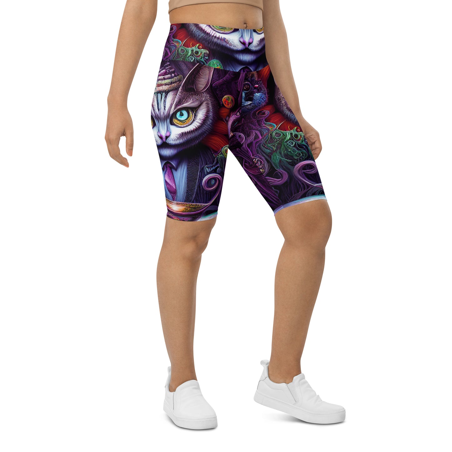 Cheshire Cat in Wonderland 1.0 Biker Shorts