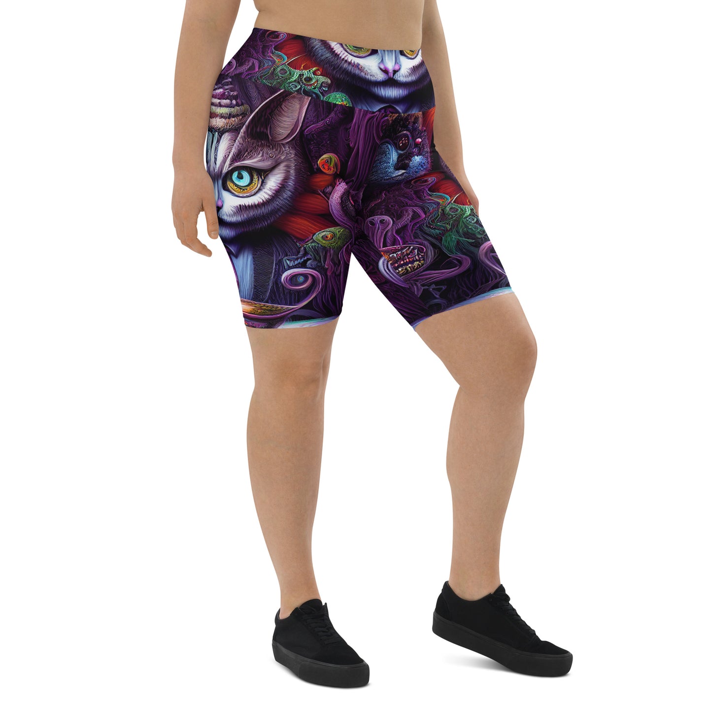 Cheshire Cat in Wonderland 1.0 Biker Shorts