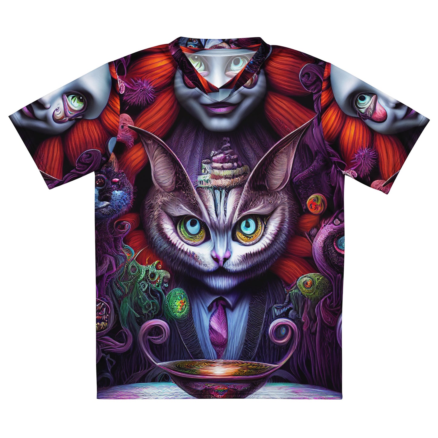 Cheshire Cat in Wonderland 1.0 Recycled unisex sports jersey