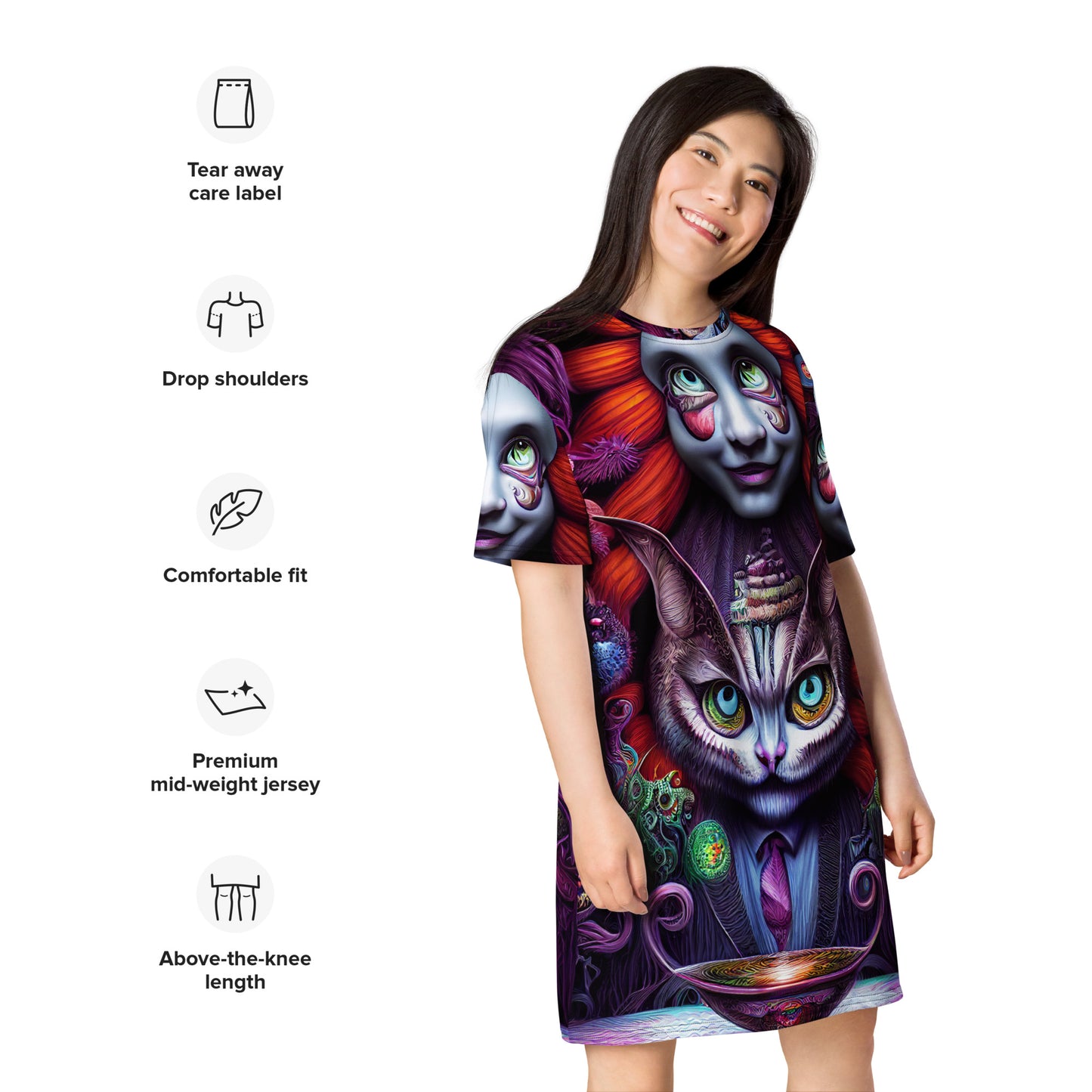 Cheshire Cat in Wonderland 1.0 T-shirt dress
