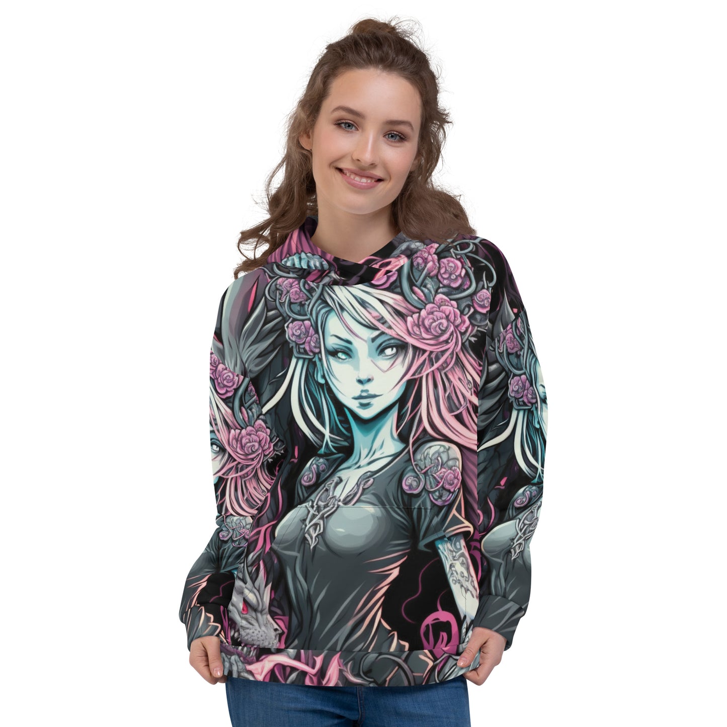 Anime dragon woman 1.0 Unisex Hoodie