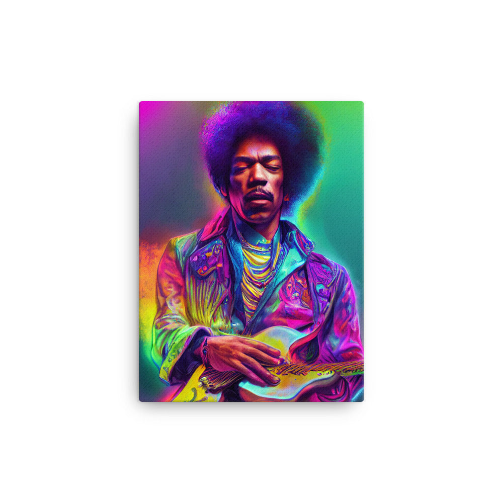 Jimi Hendrix Neon 1.0 Canvas Wall Art
