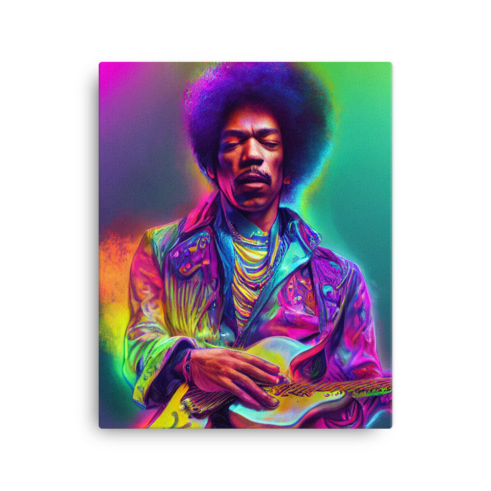 Jimi Hendrix Neon 1.0 Canvas Wall Art
