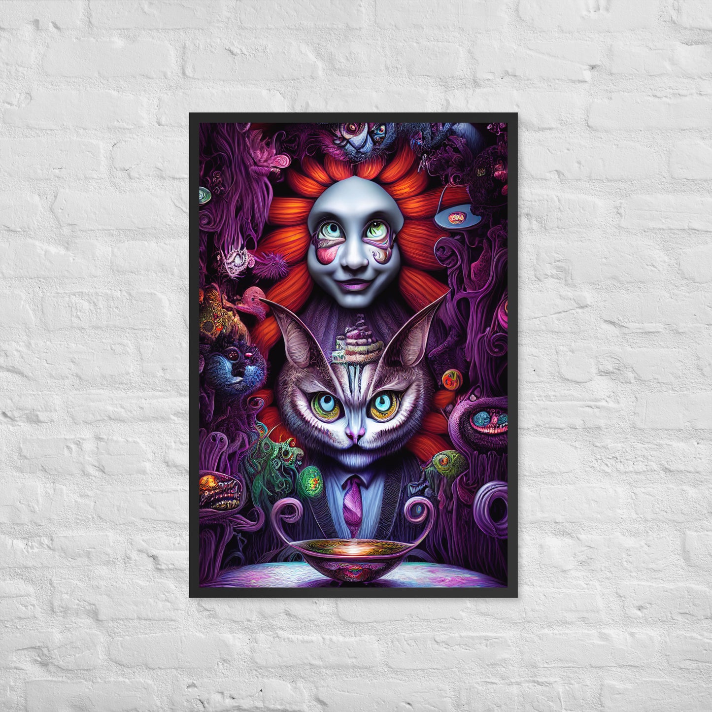 Cheshire Cat in Wonderland 1.0 Framed photo paper poster