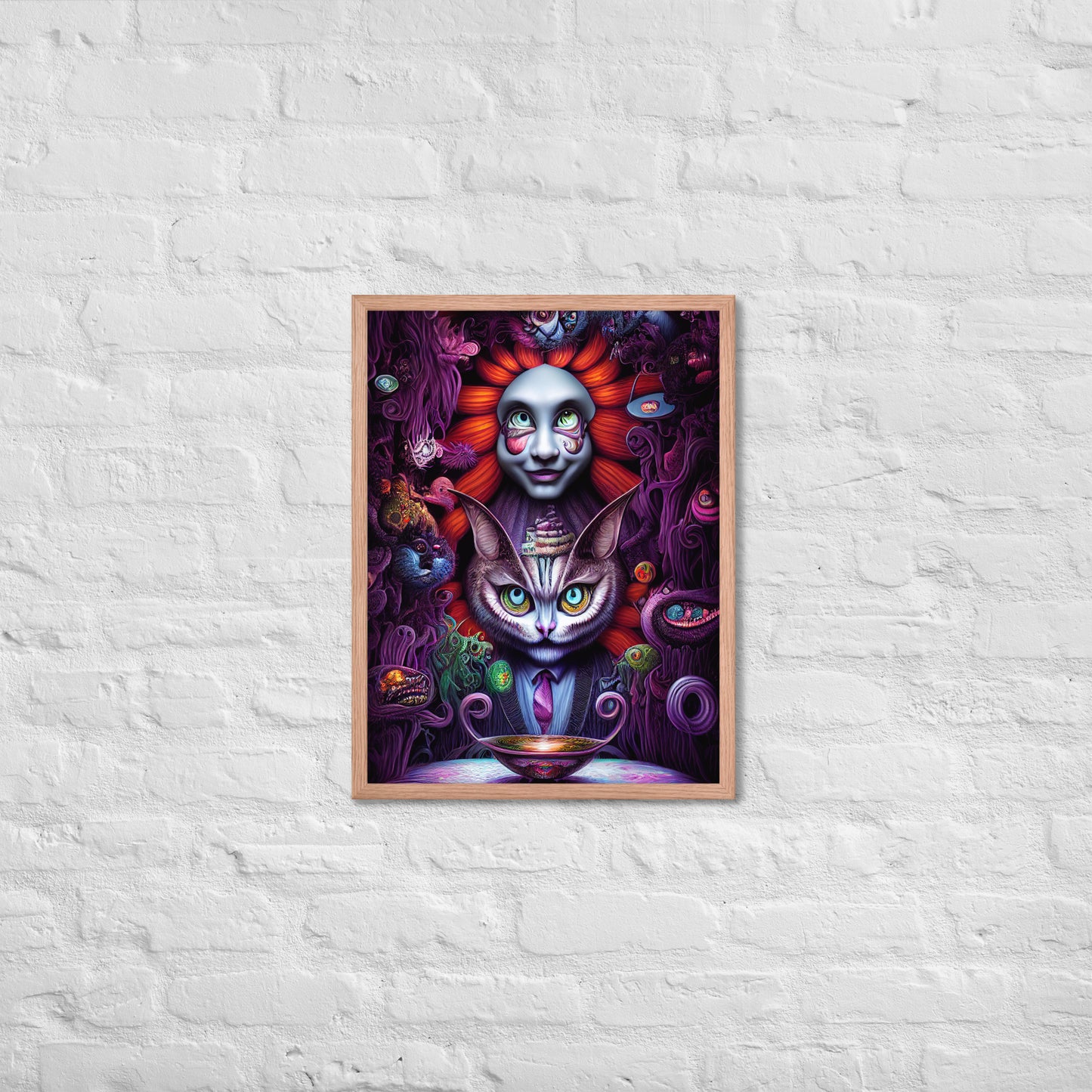 Cheshire Cat in Wonderland 1.0 Framed photo paper poster