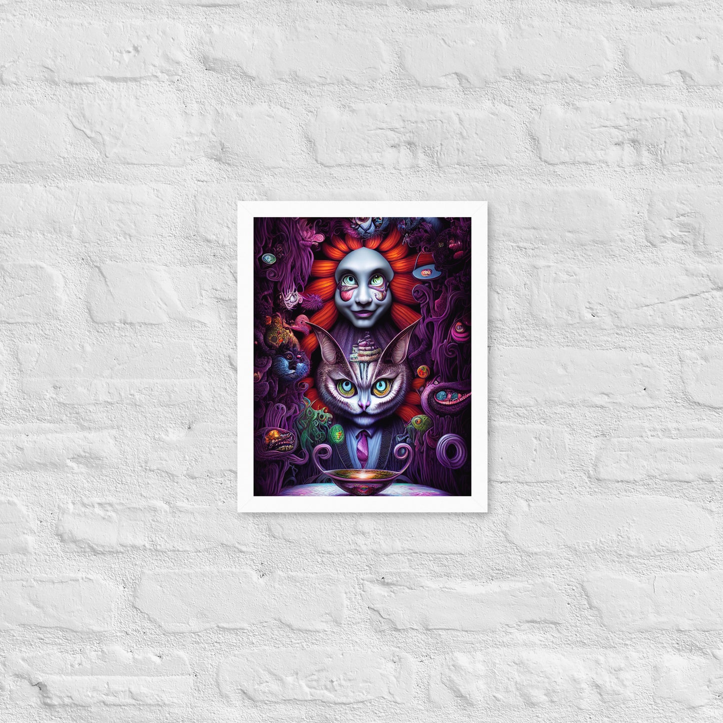 Cheshire Cat in Wonderland 1.0 Framed photo paper poster