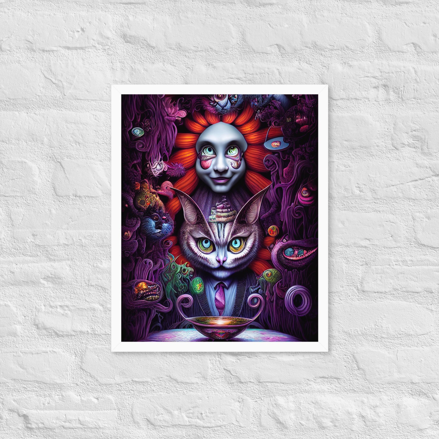 Cheshire Cat in Wonderland 1.0 Framed photo paper poster