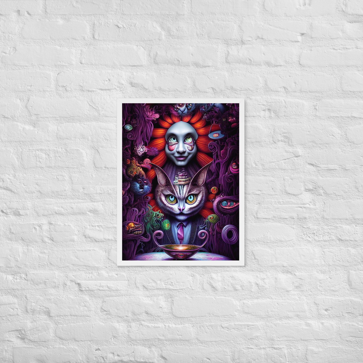 Cheshire Cat in Wonderland 1.0 Framed photo paper poster