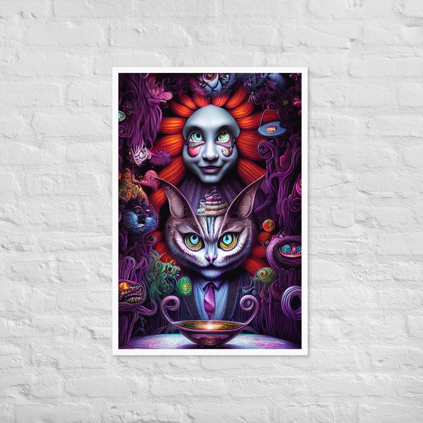 Cheshire Cat in Wonderland 1.0 Framed photo paper poster