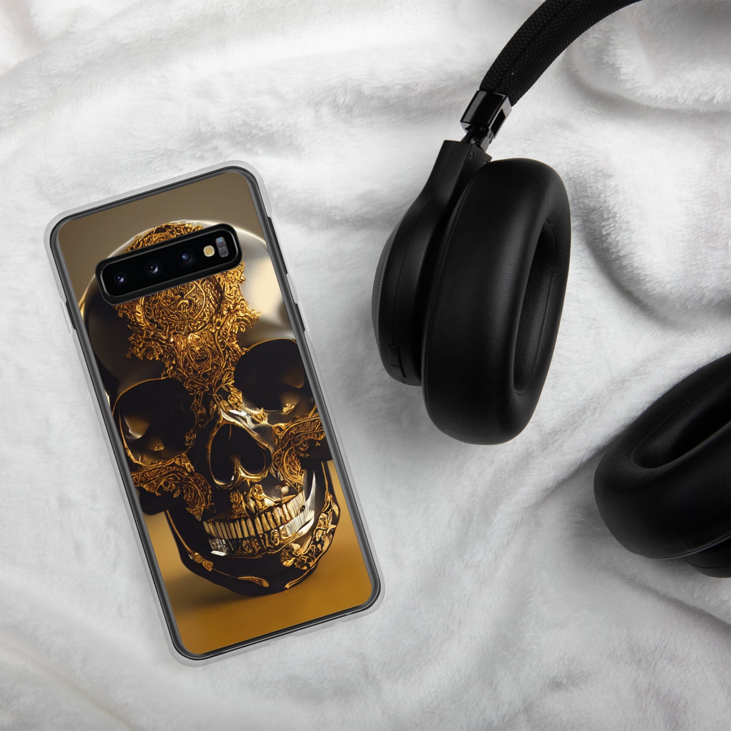 Obsidian Skull Gilded in Gold 1.0 Samsung Case
