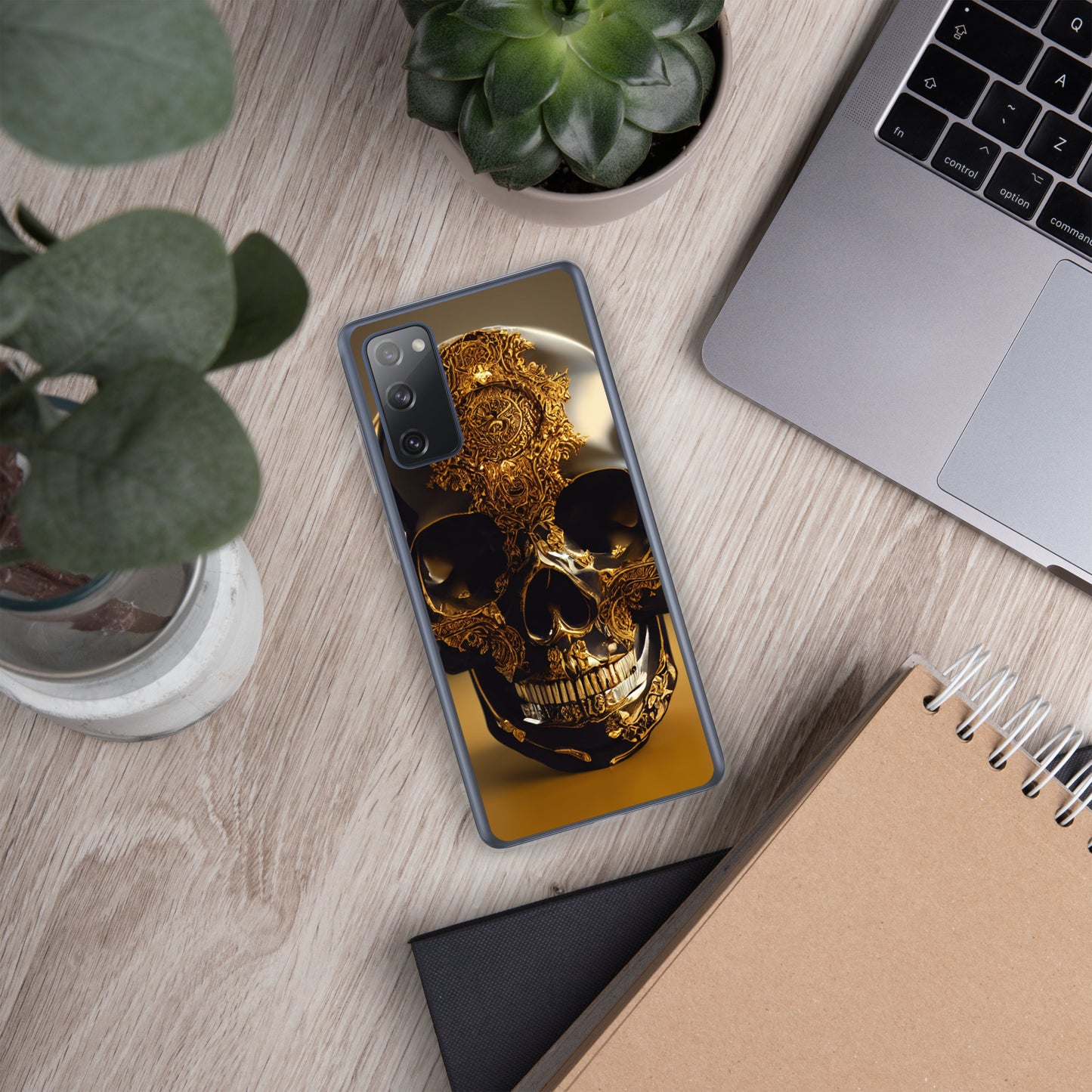 Obsidian Skull Gilded in Gold 1.0 Samsung Case