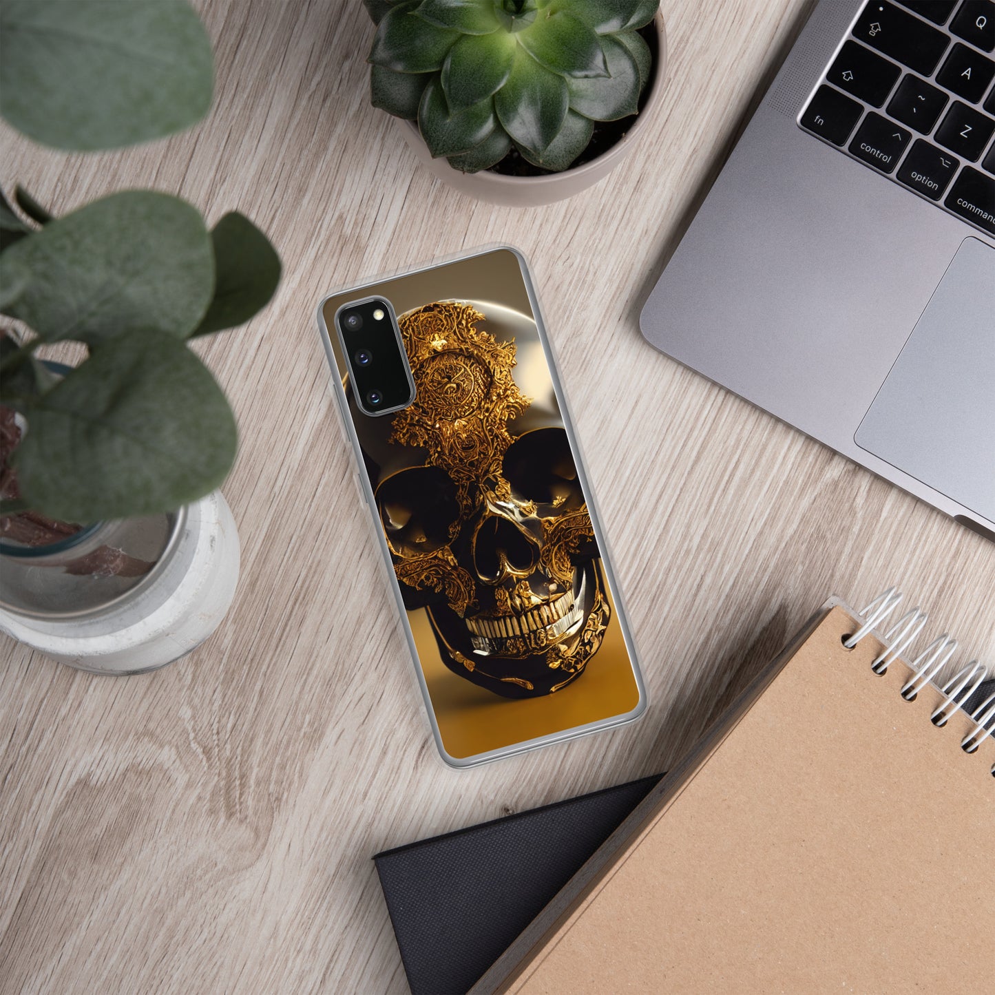 Obsidian Skull Gilded in Gold 1.0 Samsung Case