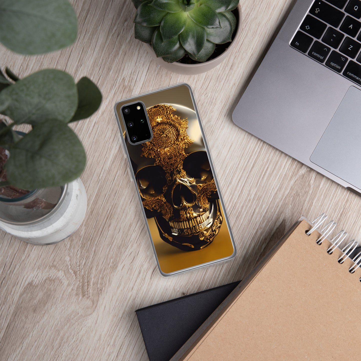 Obsidian Skull Gilded in Gold 1.0 Samsung Case