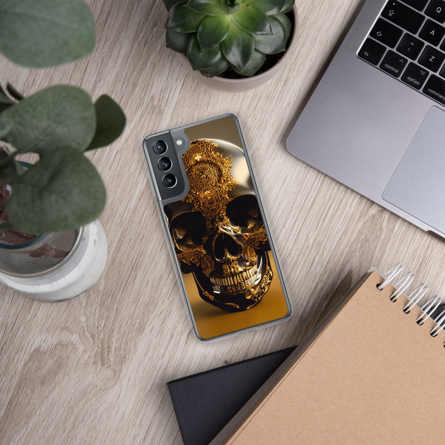 Obsidian Skull Gilded in Gold 1.0 Samsung Case