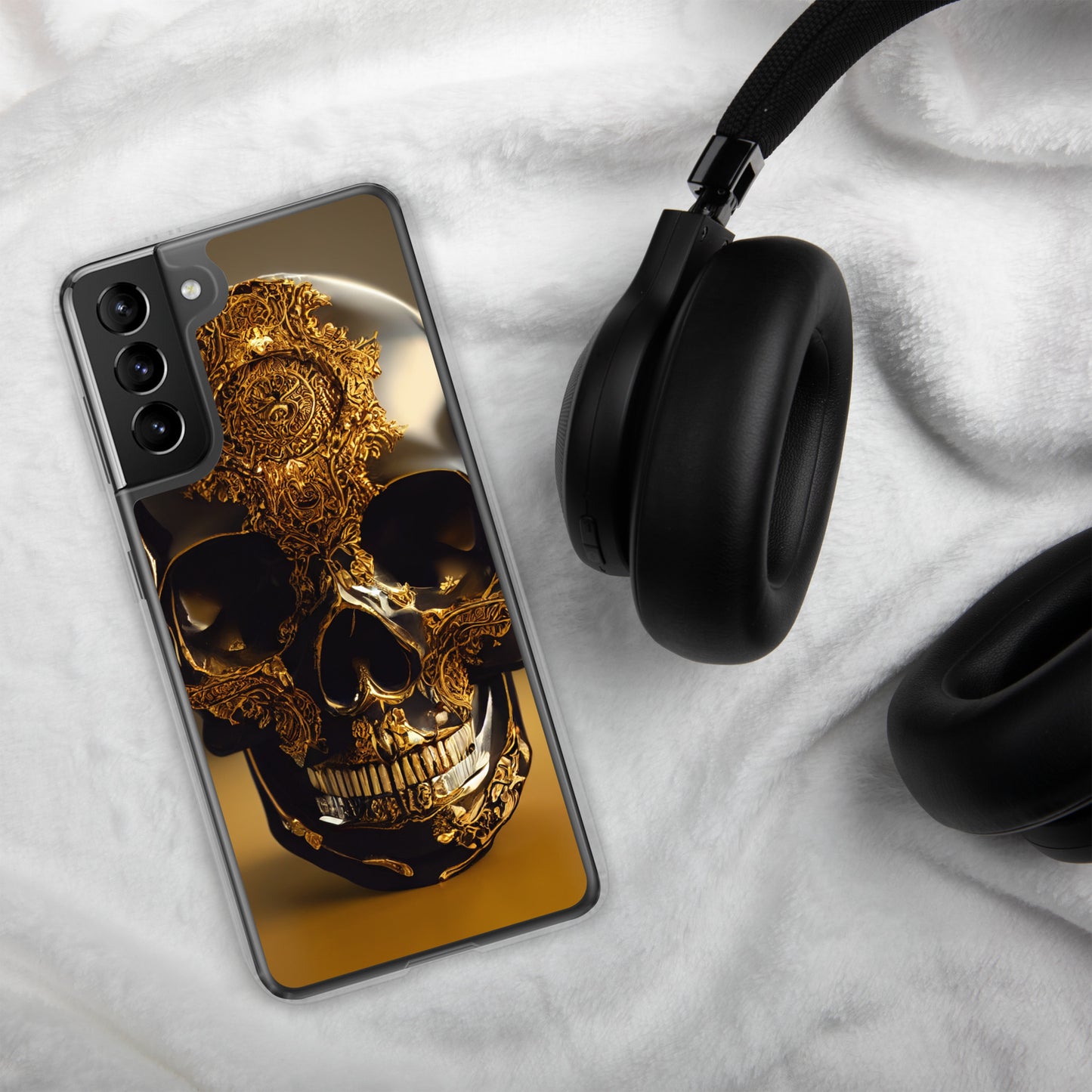 Obsidian Skull Gilded in Gold 1.0 Samsung Case